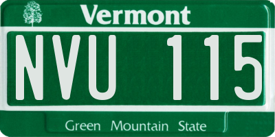 VT license plate NVU115