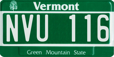 VT license plate NVU116