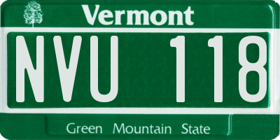 VT license plate NVU118