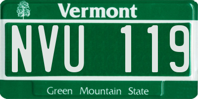 VT license plate NVU119