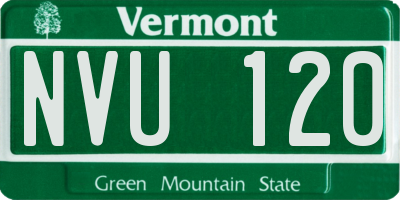 VT license plate NVU120