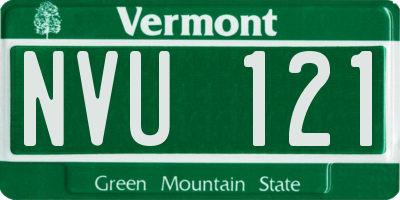 VT license plate NVU121