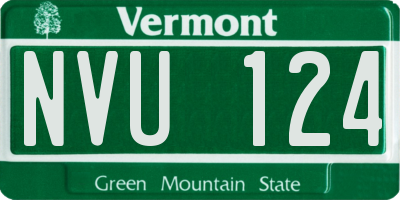 VT license plate NVU124