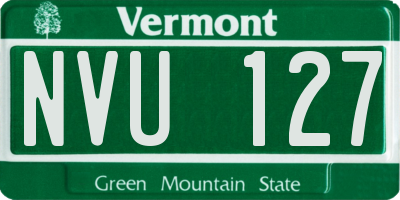 VT license plate NVU127