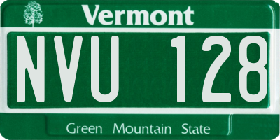 VT license plate NVU128