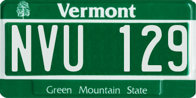 VT license plate NVU129