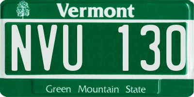 VT license plate NVU130