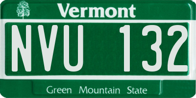 VT license plate NVU132