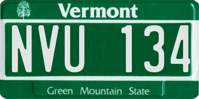 VT license plate NVU134