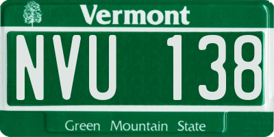 VT license plate NVU138