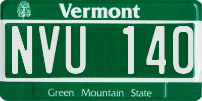 VT license plate NVU140
