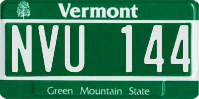 VT license plate NVU144