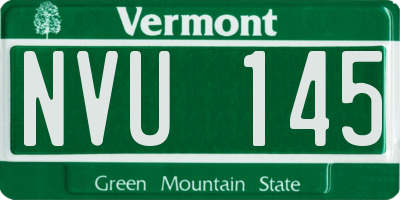 VT license plate NVU145