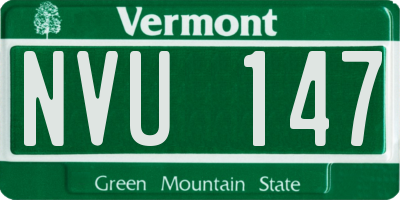 VT license plate NVU147