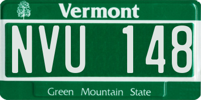 VT license plate NVU148