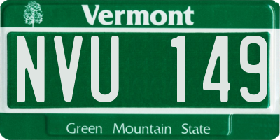 VT license plate NVU149