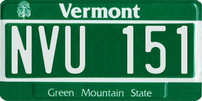 VT license plate NVU151