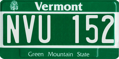 VT license plate NVU152