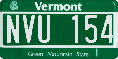 VT license plate NVU154