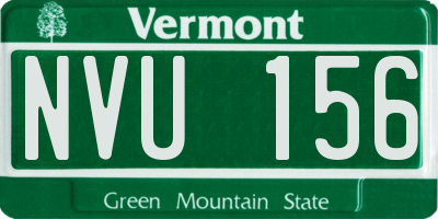 VT license plate NVU156