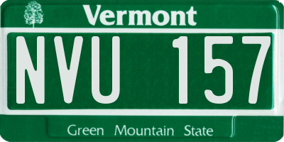 VT license plate NVU157
