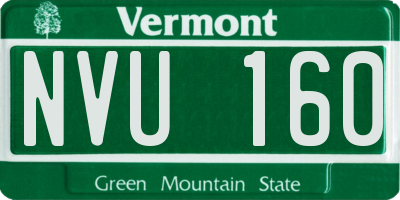 VT license plate NVU160