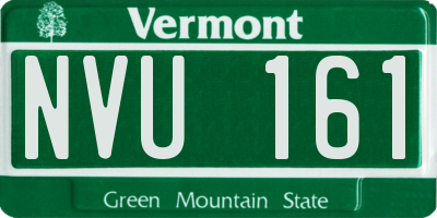 VT license plate NVU161