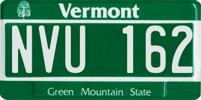 VT license plate NVU162