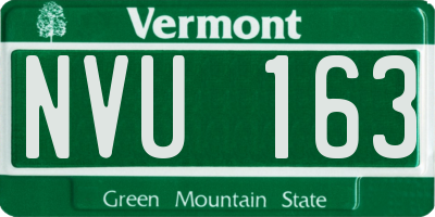 VT license plate NVU163