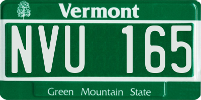 VT license plate NVU165