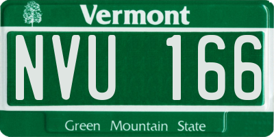 VT license plate NVU166