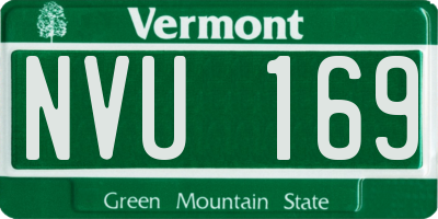 VT license plate NVU169