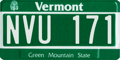 VT license plate NVU171