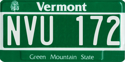 VT license plate NVU172