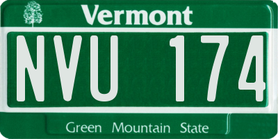 VT license plate NVU174