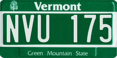 VT license plate NVU175