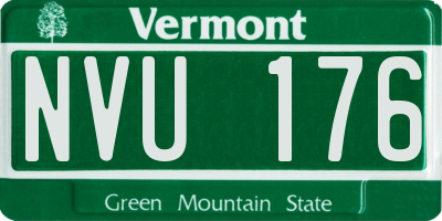 VT license plate NVU176