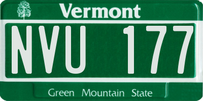 VT license plate NVU177