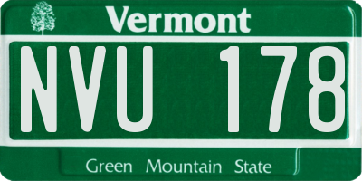 VT license plate NVU178