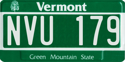 VT license plate NVU179