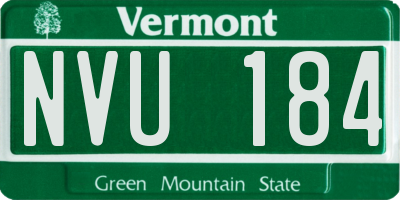 VT license plate NVU184