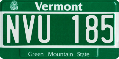 VT license plate NVU185