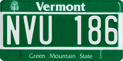 VT license plate NVU186
