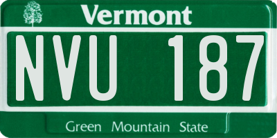 VT license plate NVU187