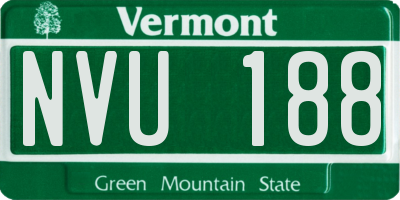 VT license plate NVU188