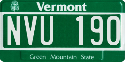VT license plate NVU190