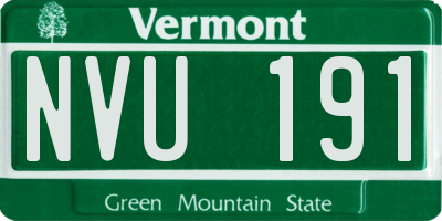 VT license plate NVU191