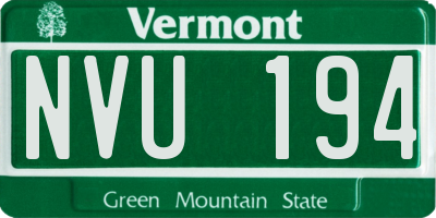 VT license plate NVU194