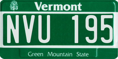 VT license plate NVU195