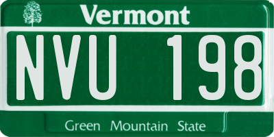 VT license plate NVU198